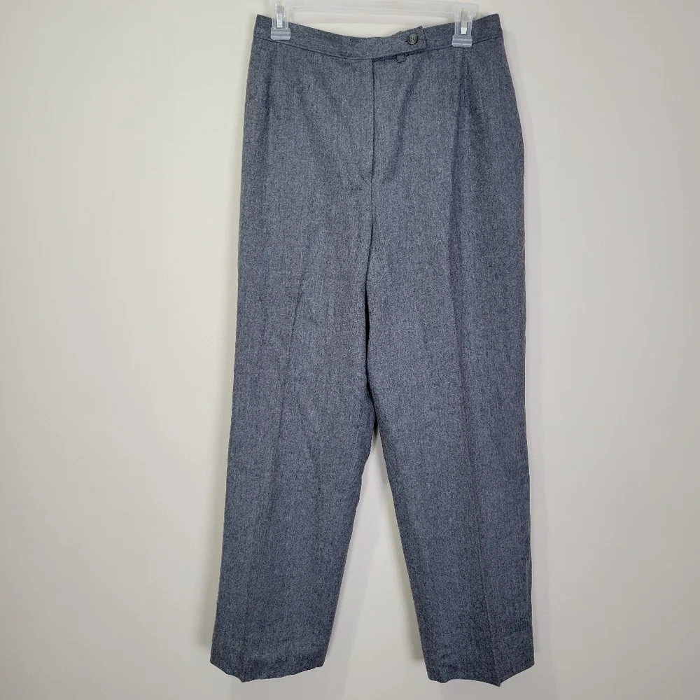 Vintage Pendleton Womens 14 Petite Gray 100% Wool Pants Made USA Pleated